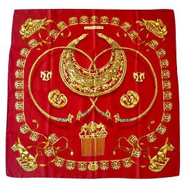 Hermès Lenço de seda Les Cavaliers d'or 90x90 Multicor