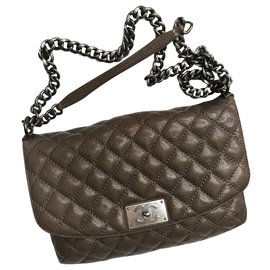 Chanel-Jumbo Flap Bag em caviar-Marrom,Taupe,Cinza antracite