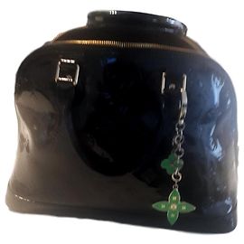 Louis Vuitton Alma Handbag Black Patent Leather Black