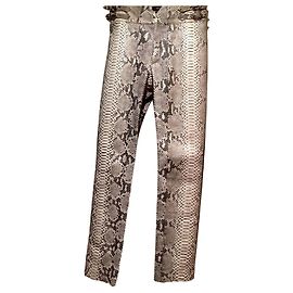 Pantaloni Isabel Marant in pelle di pitone Grigio