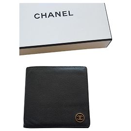 Chanel vintage mini wallet caviar leather Black