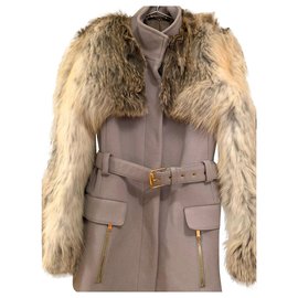 Gucci-RACCON-CASHMERE coat GUCCI-Grey