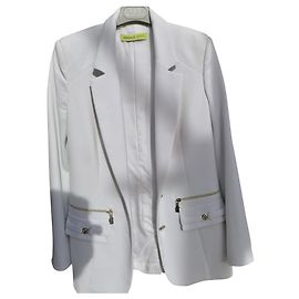 Giacca Versace Bianca in Poliestere Bianco