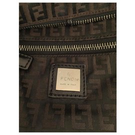 Fendi-Fendi zucchino shoulder  tote bag-Brown