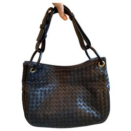 Bottega Veneta-Sac en cuir tressé Bottega-Noir