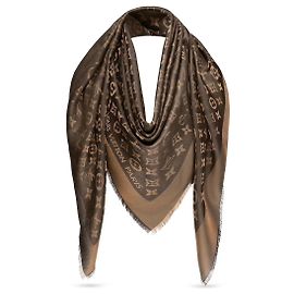 Foulard Louis Vuitton monogram shine Marron