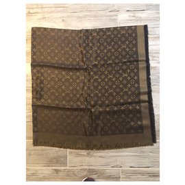 Louis Vuitton-Foulard Louis Vuitton monograma brilhar-Marrom