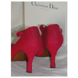 Dior-Babies DIOR Lady Dior pumps  39 tweed-Fuschia