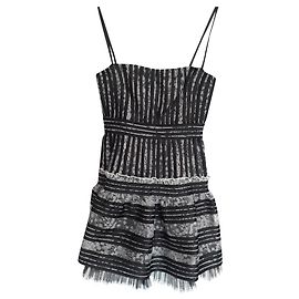 Robe noire Bcbg Max Azria à jupe multicouche Noir