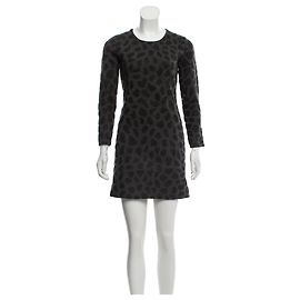 3.1 Phillip Lim Wollminikleid Grau mit abstraktem Muster Grau Anthrazitgrau