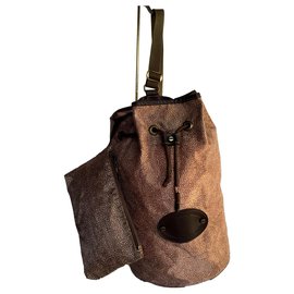 Autre Marque-Grand sac seau Borbonese Redwall avec pochette-Marron foncé