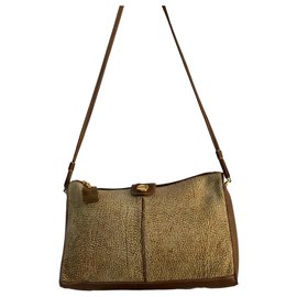 Autre Marque-Redwall Borbonese Suede Leather Shoulder  Bag-Brown