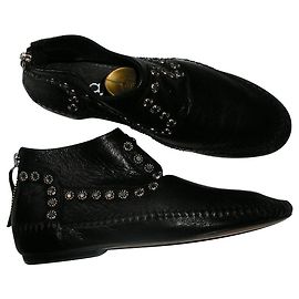 Maje Boots cuir noir, pointure 36. Noir
