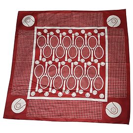 Hermès Seiden Schals Weiß Bordeaux