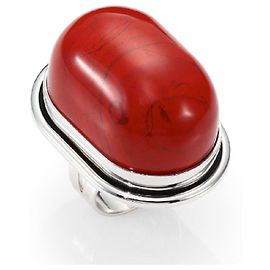 Saint Laurent Konditionsring mit rotem Jaspis Rot
