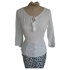 Autre Marque Blusa I Code Branca de Algodão com Bordados e Rendas Branco