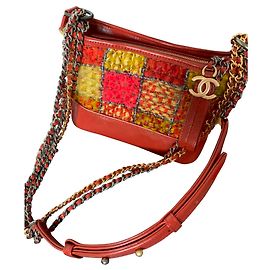 Bolsa Chanel Gabrielle de couro e tweed multicolorida Multicor