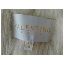 Valentino-CAPPOTTO IN PELLICCIA E PELLICCIA DEL LUPO VALENTINO-Bianco
