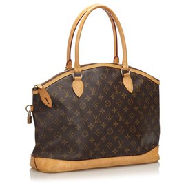 Louis Vuitton-Louis Vuitton Brown Monogram Lockit Horizontal-Brown