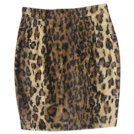 Autre Marque Christian Llinares Leopardenmuster Samtrock gerade Leopardenprint