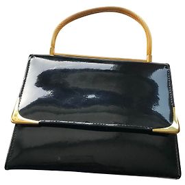 Bolso vintage de charol Ackery Negro