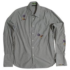 Camicia Paul Smith a righe in cotone con ricami Multicolore