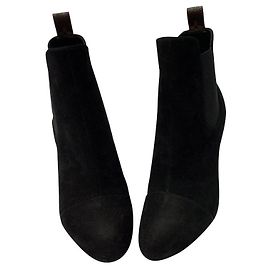 Schwarze Wildlederstiefelette von Louis Vuitton Schwarz