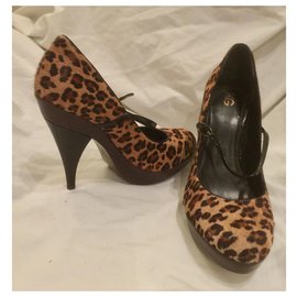 Kurt Geiger-Pony-style calf leather Mary Janes-Leopard print