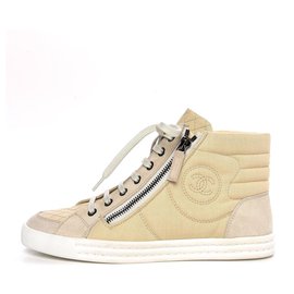 Chanel-Chanel Coco beige sneakers T37-Beige
