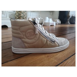 Chanel-Chanel Coco beige sneakers T37-Beige