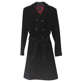 Roberto Verino Classic coat in black wool Black