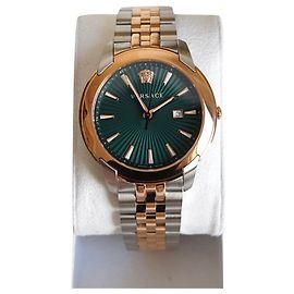 VERSACE 2-tone V-Urban Prata Dourado