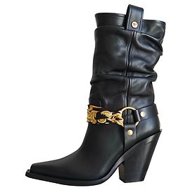 Versace cowboy boots Black