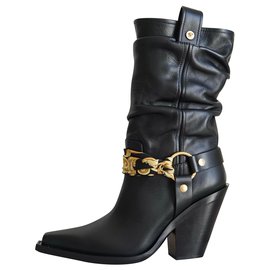 Botas vaqueras Versace Negro