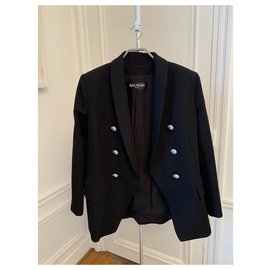 Balmain-Black classic Balmain jacket-Black