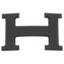 Hermès-Boucle de ceinture Hermès 5382 en PVD noir mat-Noir