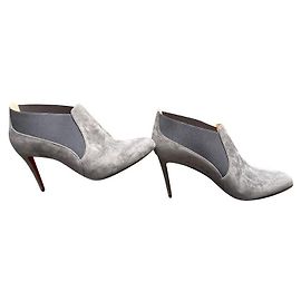 Christian Louboutin Stiefeletten Grau Hirschleder Grau