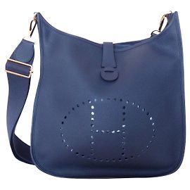 Borsa Hermès Evelyne III 33 Blu scuro