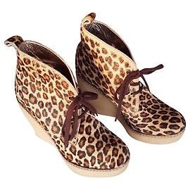 Serafini boots wedge heels. Leopard print