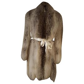 Lanvin beige fox fur coat Beige