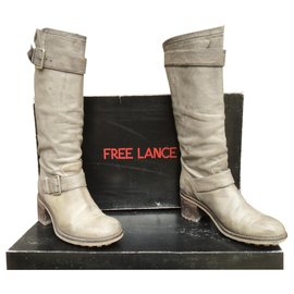 Free Lance-Free Lance Stiefel Bikerwash Modell 7 Hallo Gurt p39-Grau