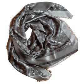 Louis Vuitton Scialle Monogram Shine Nero Argento