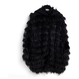 Fendi BLACK CASHMERE FOX FR38 Black
