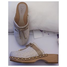 Dior-Dior clogs 34-Beige,Golden,Sand