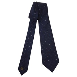 Louis Vuitton-corbata de seda-Azul