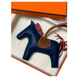 Hermès-Hermès Rodeo charme GM-Marrom,Azul,Fuschia