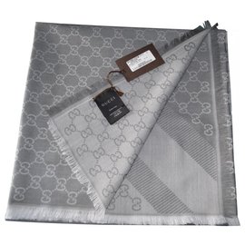 Gucci-GGWEB GUCCISSIMA GUCCI SCARF NEW-Grey