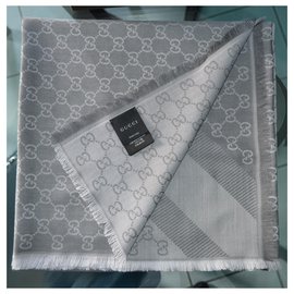 Gucci-GGWEB GUCCISSIMA GUCCI SCARF NEW-Grey