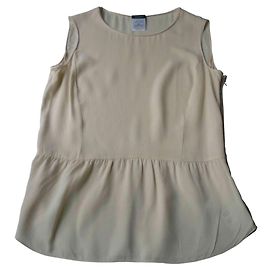 CHANEL - Camicetta di seta beige T42 Beige