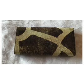 Bulgari-Bvlgari Leather Cowhide  Wallet Purse-Brown